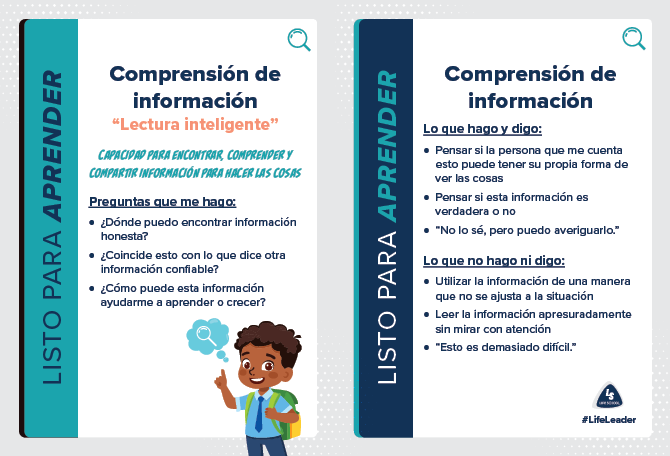 LL Action Card Elementary - Information Literacy - Spanish